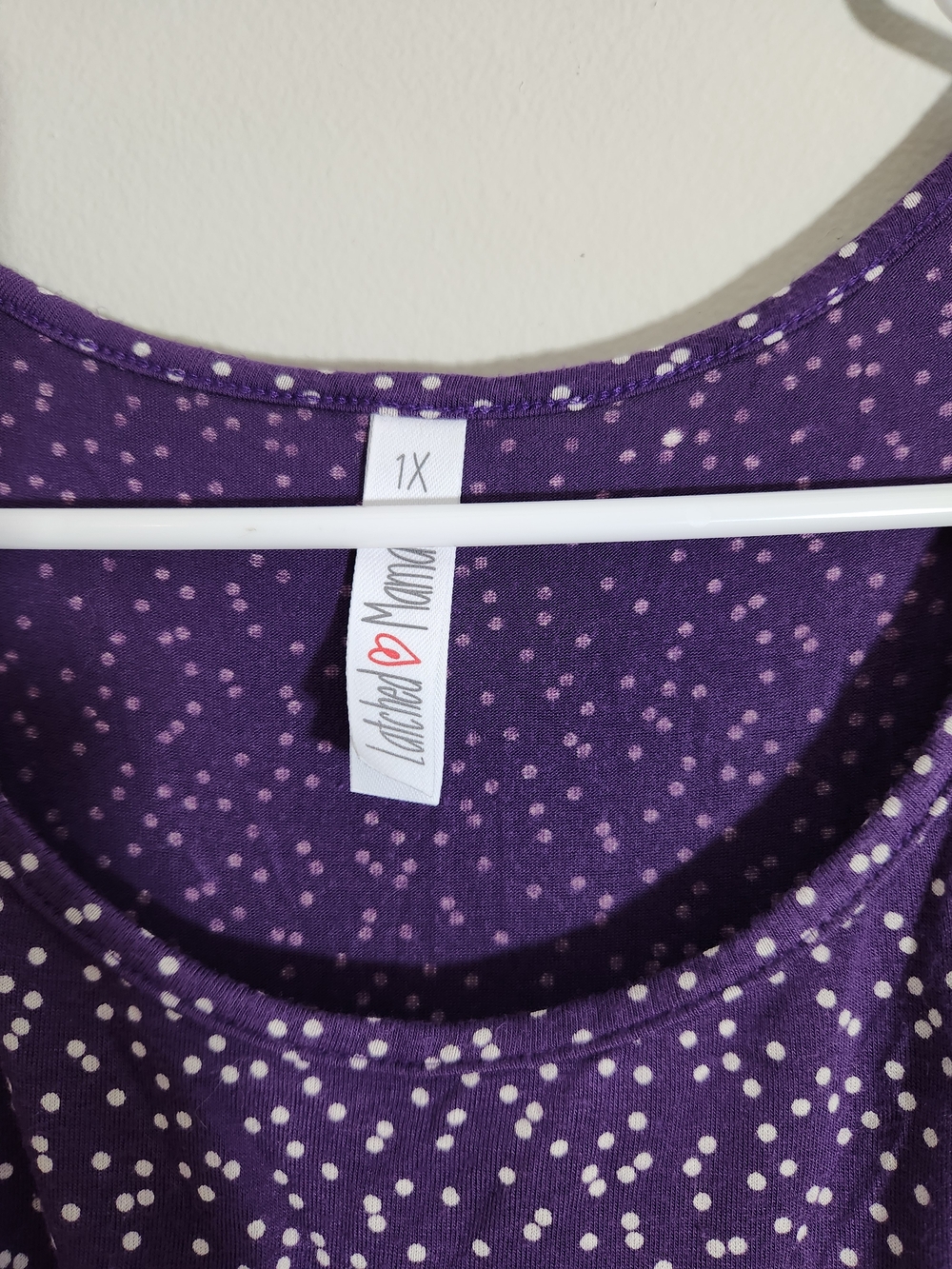 Latched Mama Purple Momper Romper Dress Knot Nursing Short Sleeve Breastfeeding - Picture 4 of 9